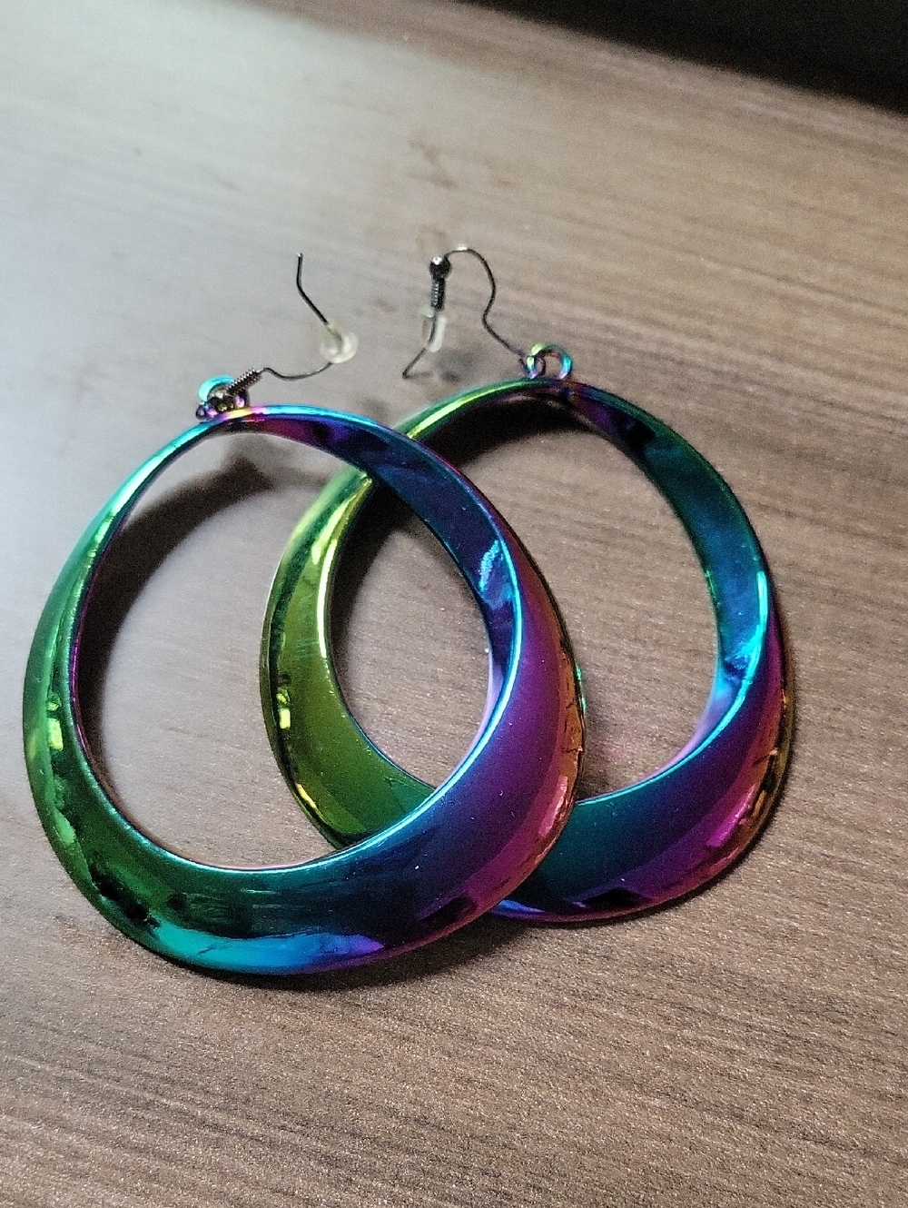 NWOT Iridescent Rainbow Hoop Earrings - Multicolor Women Jewelry